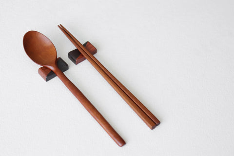 Natural Wood Cutlery Support Set