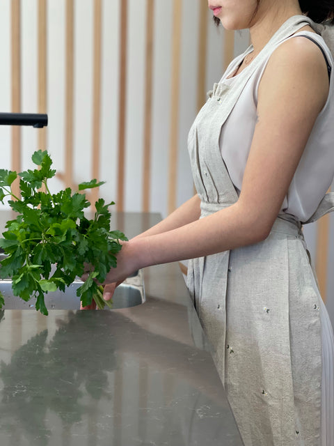 Flower Embroidered Frill Apron