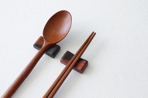 Natural Wood Cutlery Support Set