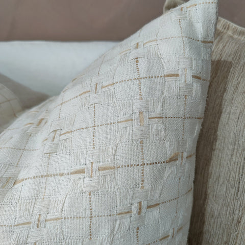 Hand Loomed Mulberry Silk Texture Cushion - Sandstone